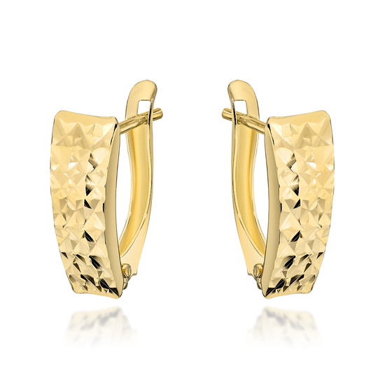 Złote kolczyki 585 diamentowane - klasyczne