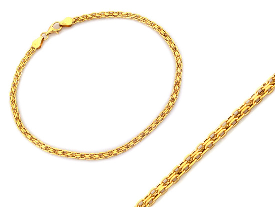 Złota bransoletka łańcuszek bismarck