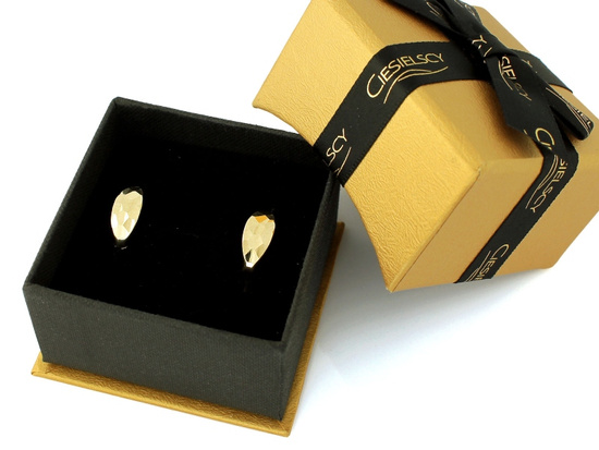 Złote kolczyki frezowane błyszczące