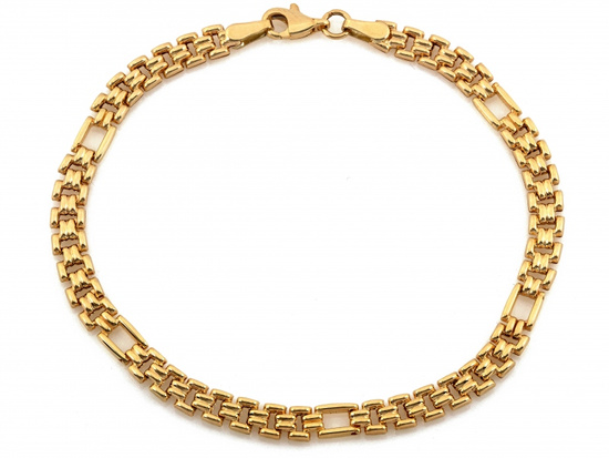 Błyszcząca złota bransoletka z ruchomych elementów na każdą okazję