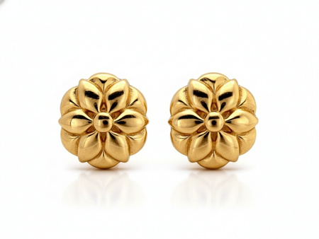Kolczyki złote kwiatuszki na sztyfcie