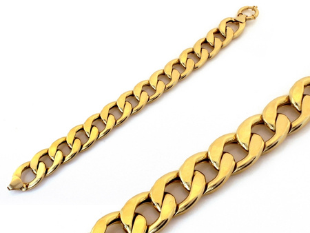 Bransoletka złota gruba pancerka męska