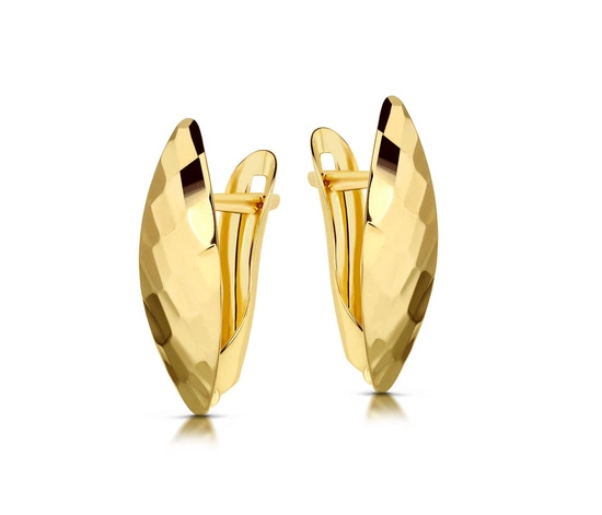 Złote kolczyki 375 diamentowane - klasyczne