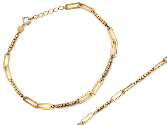 Bransoletka złota modna z kuleczek i dużych ogniw