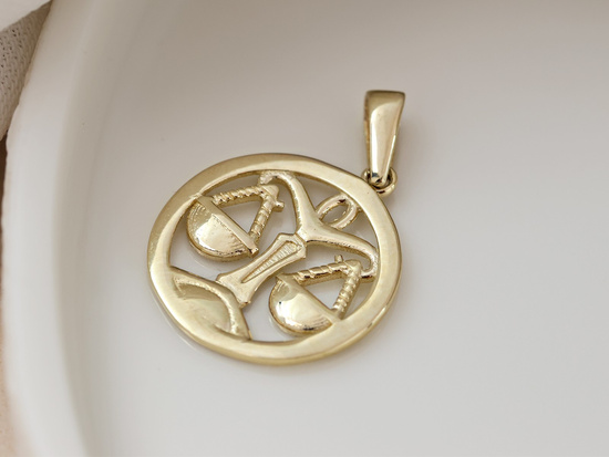 Zawieszka złota Waga wisiorek zodiak