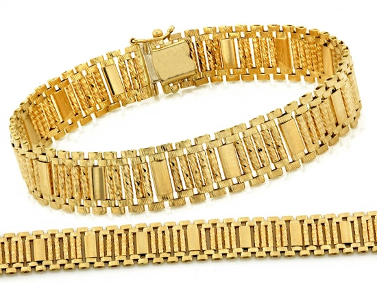 Bransoleta złota szeroka taśma