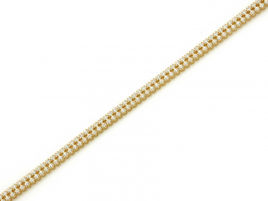 Bransoletka złota podwójna tenisowa z cyrkoniami