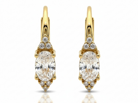 Złote kolczyki angielskie z cyrkoniami