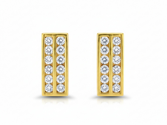 Kolczyki złote sztyfty z cyrkoniami uniwersalne