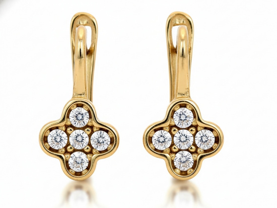 Delikatne złote kolczyki angielskie dla dziewczynki