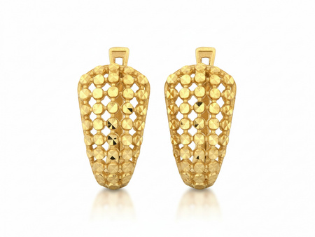 Pierścionek złoty ażurowe blaszki angielskie