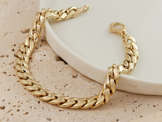 Bardzo gruba złota bransoleta pancerka