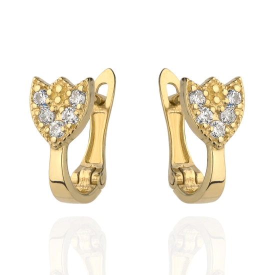 Złote kolczyki 585 dla dziewczynki - tulipany