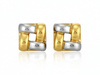 Złote kolczyki na sztyfcie kwadratowe
