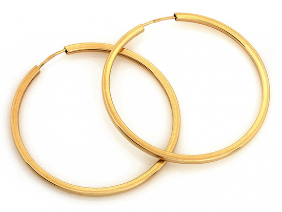 Kolczyki złote koła szarniry 35mm