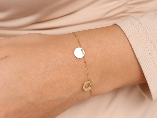 Złota bransoletka celebrytka kółko ring