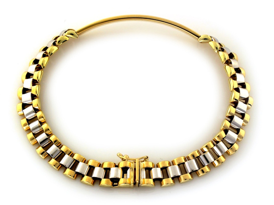 Bransoletka złota dwukolorowa męska