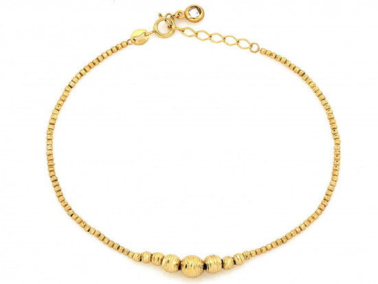 Złota bransoletka modna z kulkami