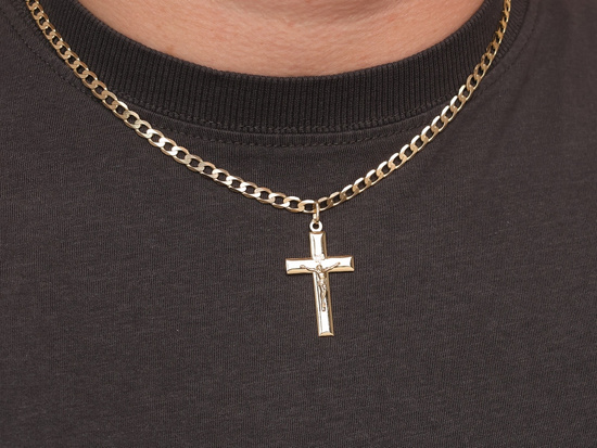 Złoty krzyżyk dla mężczyzny z wizerunkiem