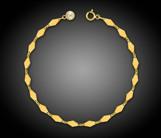 Złota bransoletka 585 romby