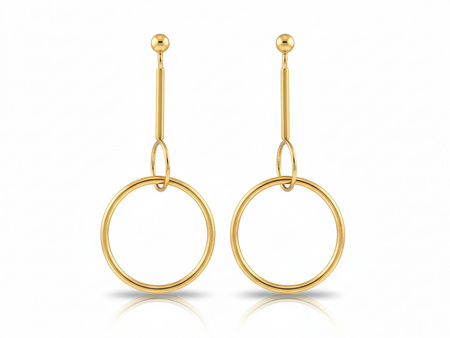 Kolczyki złote modne wiszące