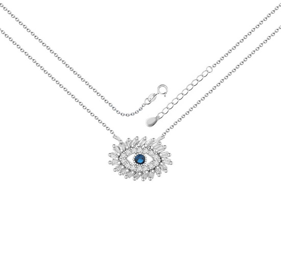 Naszyjnik srebrny 925 z diamentowymi cyrkoniami - fantazyjny