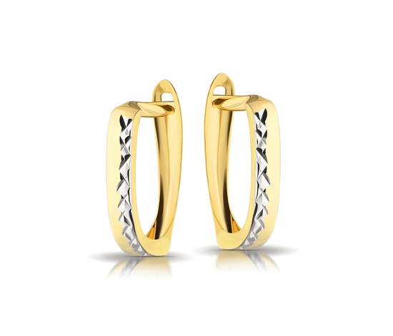 Złote kolczyki 585 diamentowane - klasyczne