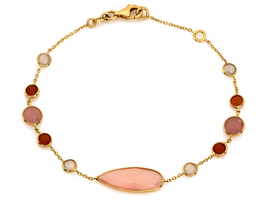 Bransoletka złota  z naturalnymi kamieniami