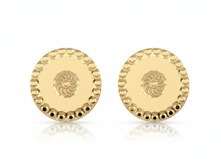 Kolczyki kółeczka na sztyfcie zdobione diamentowane