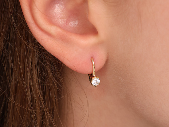 Kolczyki złote delikatne dla dziewczynki na komunie