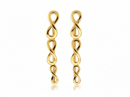 Złote nausznice trzy znaki nieskończoności