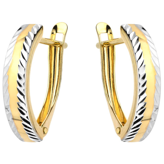 Złote kolczyki 585 diamentowane - klasyczne