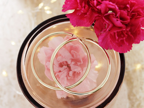 Złote kolczyki duże koła 48mm szarniry