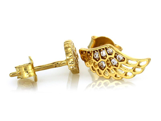 Kolczyki przy uchu skrzydła z cyrkoniami