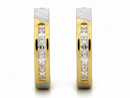 Kolczyki złote angielskie z wzorem greckim