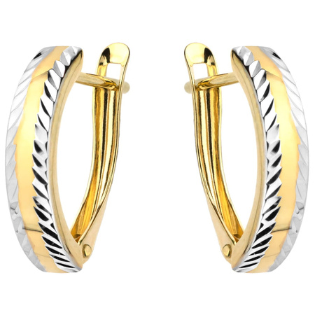 Złote kolczyki 585 diamentowane - klasyczne