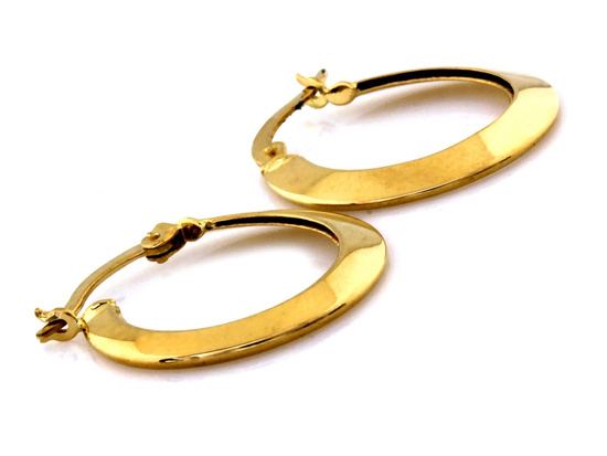 Złote kolczyki koła szerokie 22mm angielskie