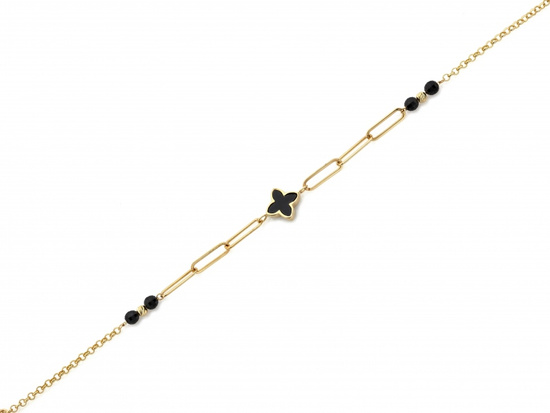 Modna złota bransoletka z modnymi motywami