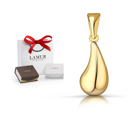 Złota zawieszka 375 - nowoczesna kropla