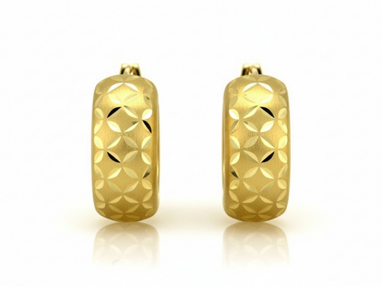 Kolczyki złote kółka satynowane