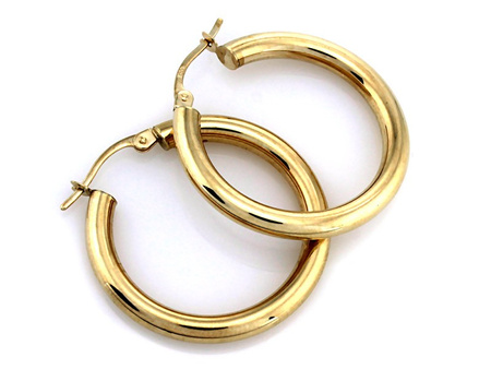 Kolczyki złote koła grube