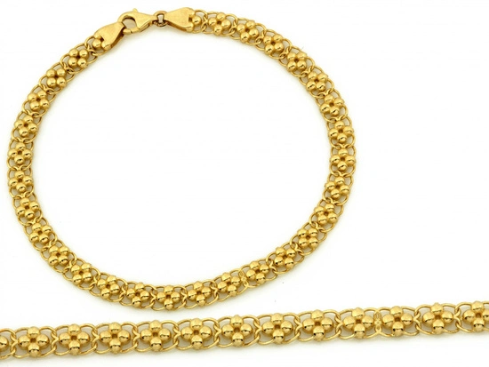 Bransoletka złota ażurowa taśma