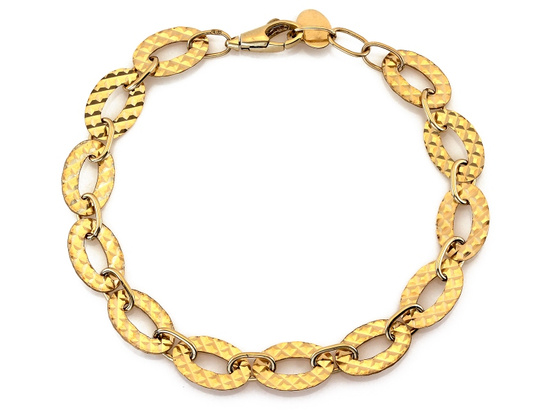 Złota bransoleta owalne błyszczące elementy