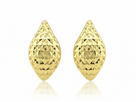 Diamentowane złote kolczyki na angielskim zapięciu