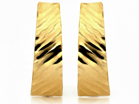 Kolczyki złote angielskie blaszki frezowane