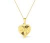 Złoty naszyjnik 585 - serce, bicie serca, linia życia