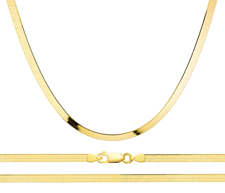 Złoty łańcuszek 585 taśma, żmijka