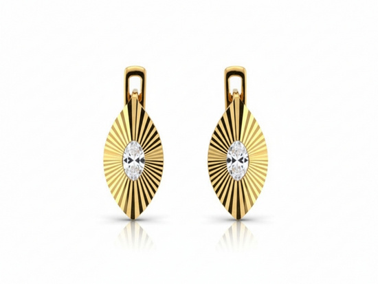 Angielskie kolczyki z jedną cyrkonią