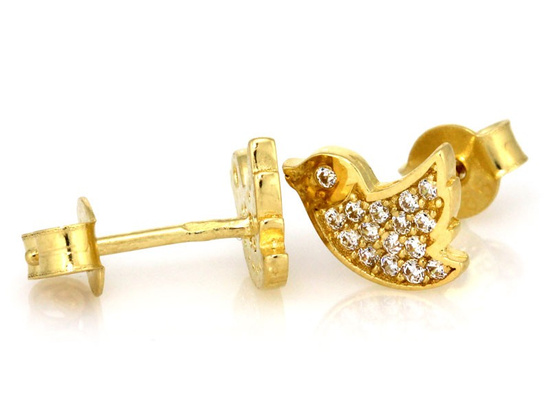 Kolczyki złote ptaki jaskółki