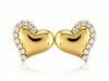 Kolczyki złote serca z cyrkoniami na Walentynki